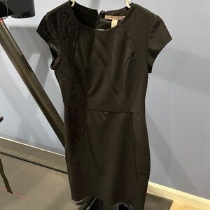 Forever 21 Black Cap Sleeve Lace-Accent Mini Dress